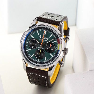 Breitling 42MM in Diameter Stainless Steel Sapphire Glass Dark Green Watch